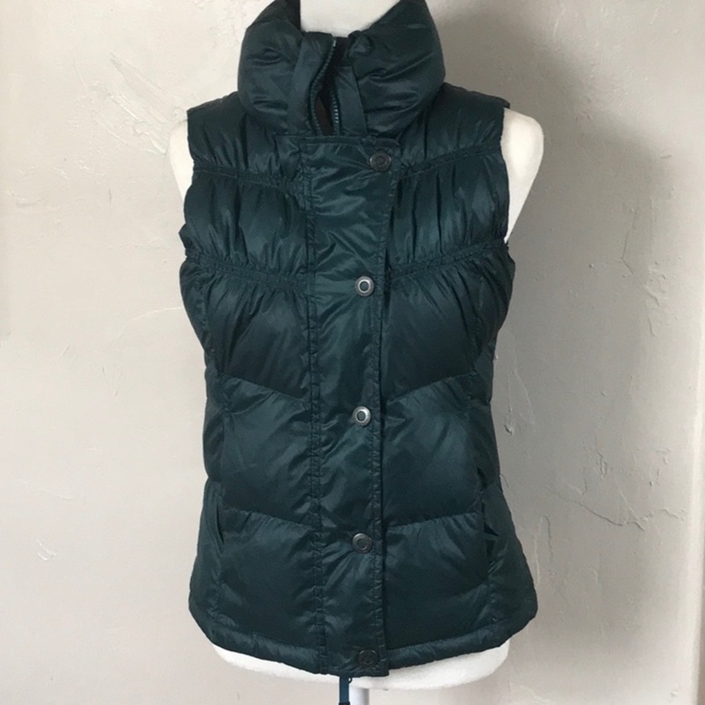 PrAna down, forest green, puffy vest XS